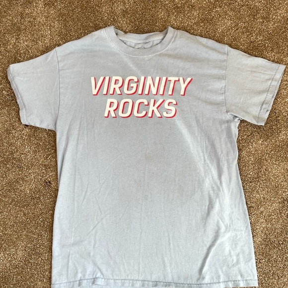 Baby Blue Virginity Rocks Women's SZ M graphic Tee shirts in excellent condition - Picture 7 of 8